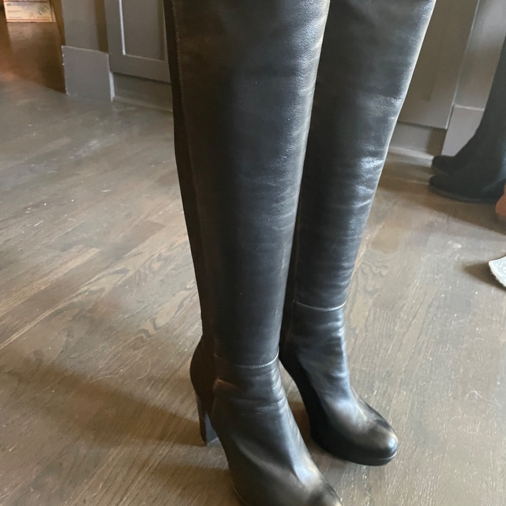 Stuart Weitzman 50/50 Platform Leather Boots - image 3